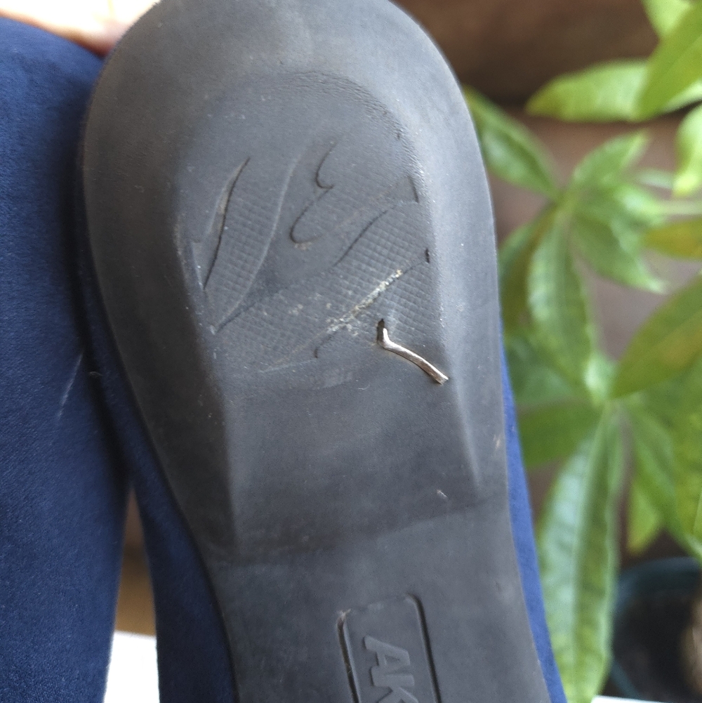Suede Ballet Flats In Navy - Picture 6 of 7